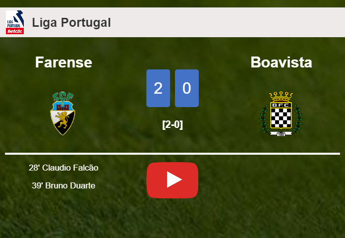Farense overcomes Boavista 2-0 on Friday. HIGHLIGHTS