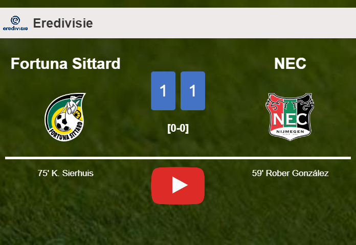 Fortuna Sittard and NEC draw 1-1 on Tuesday. HIGHLIGHTS