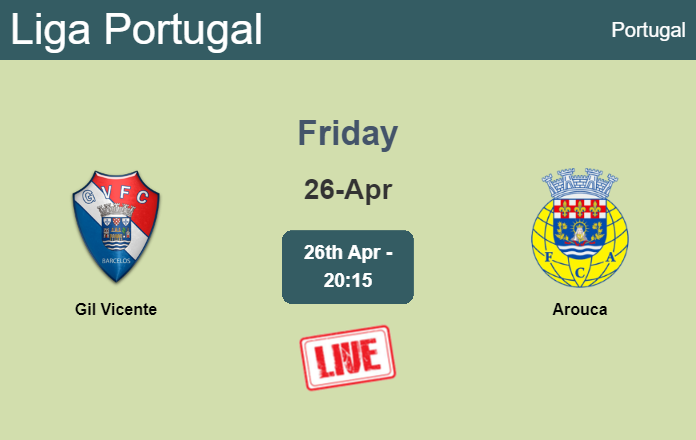 How to watch Gil Vicente vs. Arouca on live stream and at what time