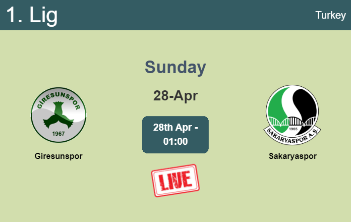 How to watch Giresunspor vs. Sakaryaspor on live stream and at what time