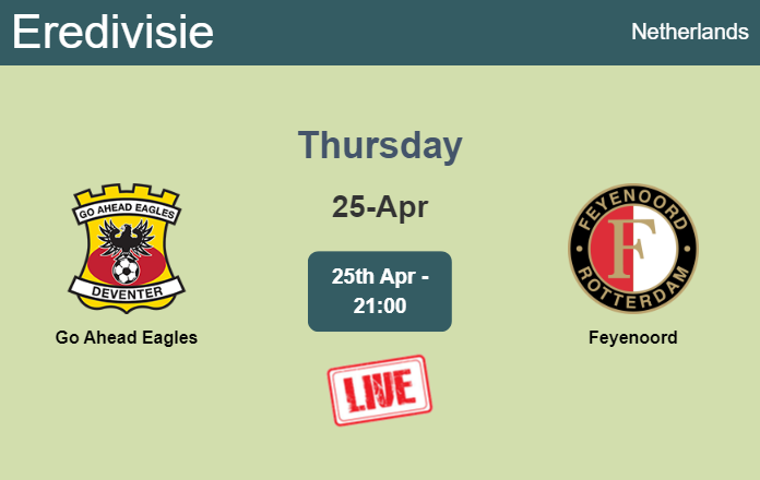 How to watch Go Ahead Eagles vs. Feyenoord on live stream and at what time