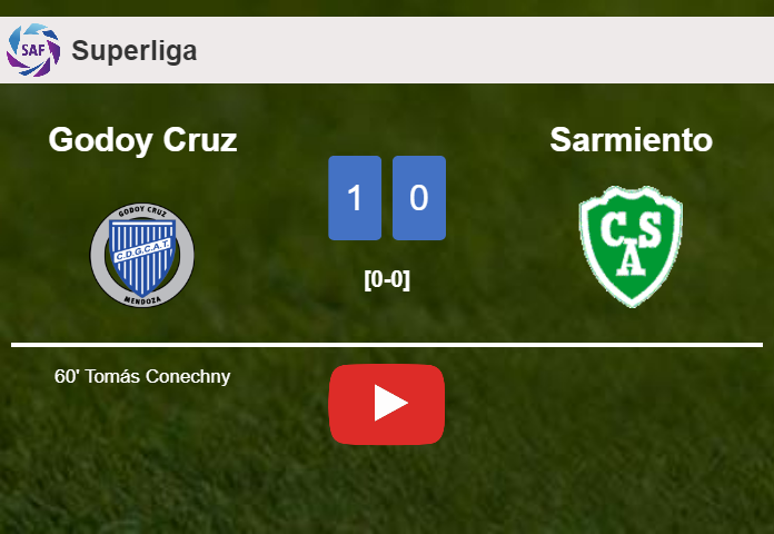 Godoy Cruz defeats Sarmiento 1-0 with a goal scored by T. Conechny. HIGHLIGHTS