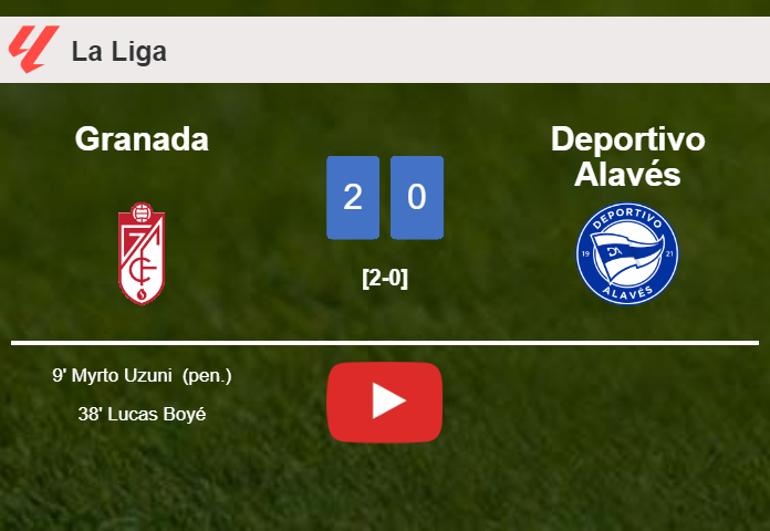 Granada defeats Deportivo Alavés 2-0 on Sunday. HIGHLIGHTS