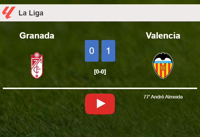 Valencia beats Granada 1-0 with a goal scored by A. Almeida. HIGHLIGHTS