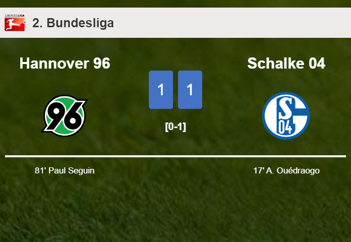 Hannover 96 and Schalke 04 draw 1-1 on Sunday
