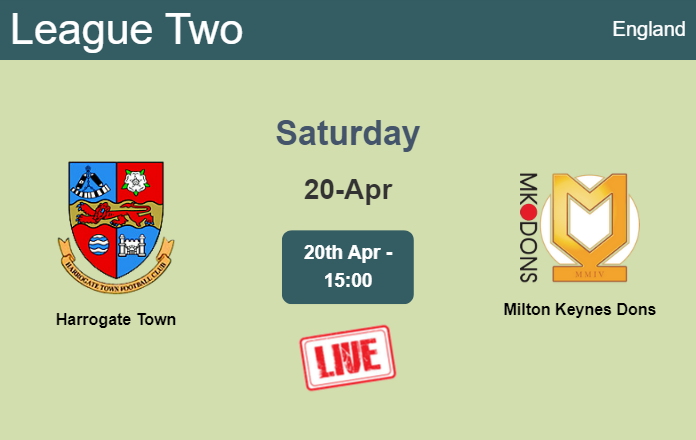 How to watch Harrogate Town vs. Milton Keynes Dons on live stream and at what time