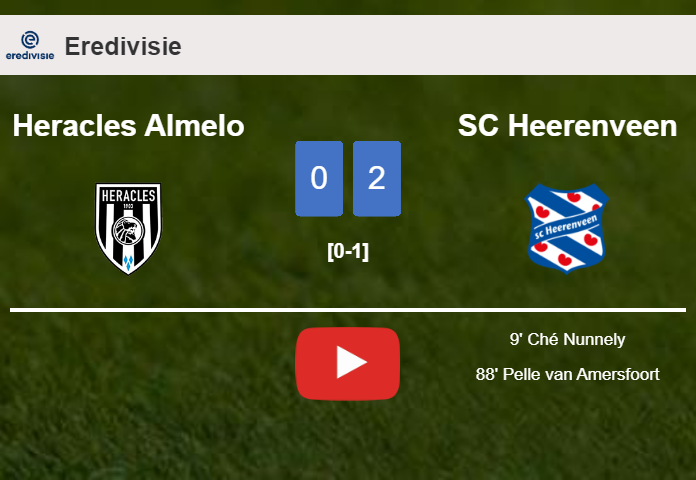 SC Heerenveen conquers Heracles Almelo 2-0 on Sunday. HIGHLIGHTS