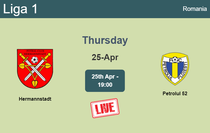 How to watch Hermannstadt vs. Petrolul 52 on live stream and at what time