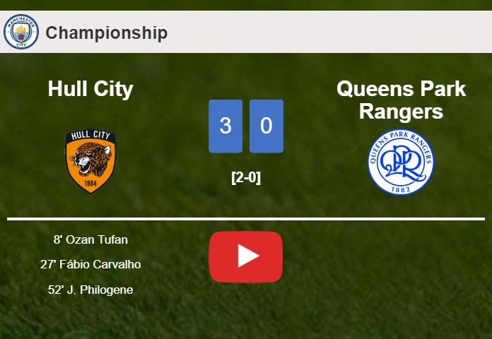 Hull City overcomes Queens Park Rangers 3-0. HIGHLIGHTS