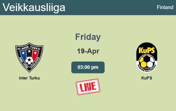 How to watch Inter Turku vs. KuPS on live stream and at what time