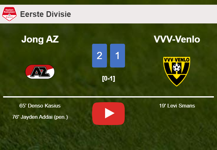 Jong AZ recovers a 0-1 deficit to conquer VVV-Venlo 2-1. HIGHLIGHTS