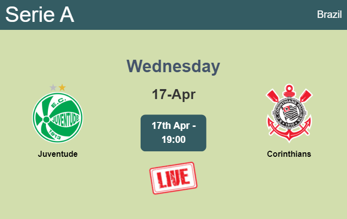 How to watch Juventude vs. Corinthians on live stream and at what time