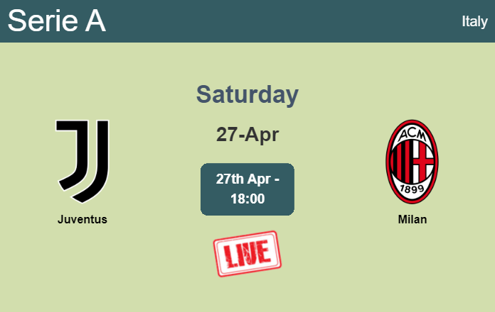 How to watch Juventus vs. Milan on live stream and at what time