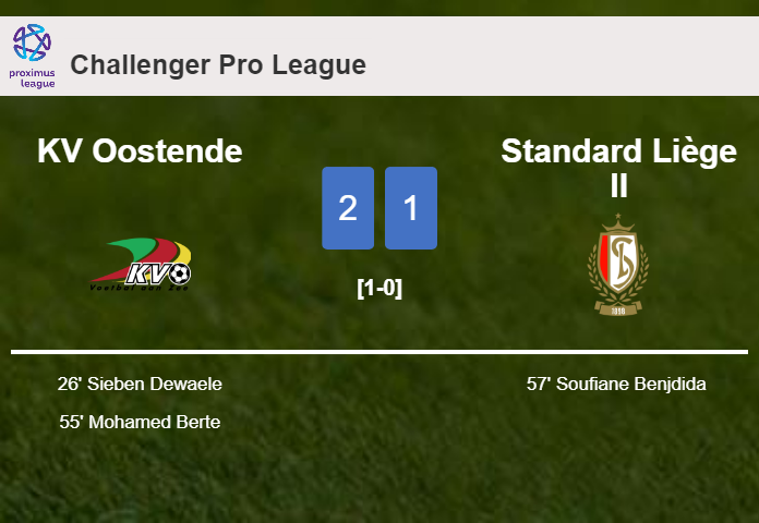 KV Oostende prevails over Standard Liège II 2-1