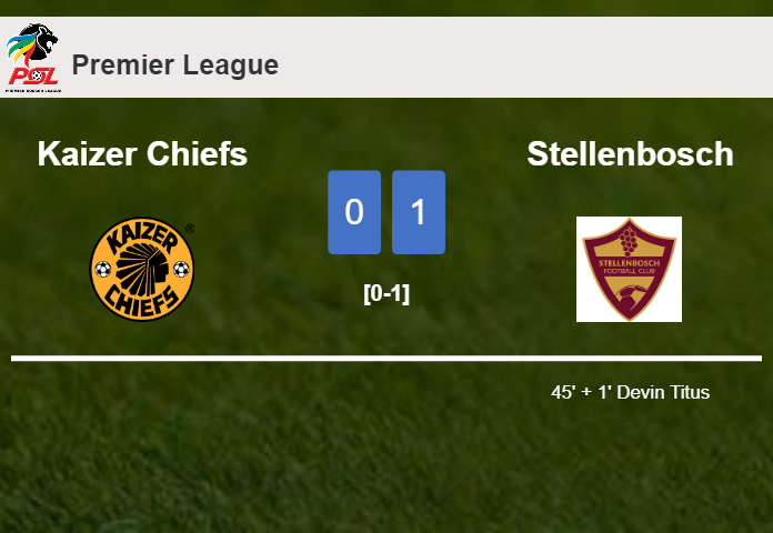 Stellenbosch defeats Kaizer Chiefs 1-0 with a goal scored by D. Titus