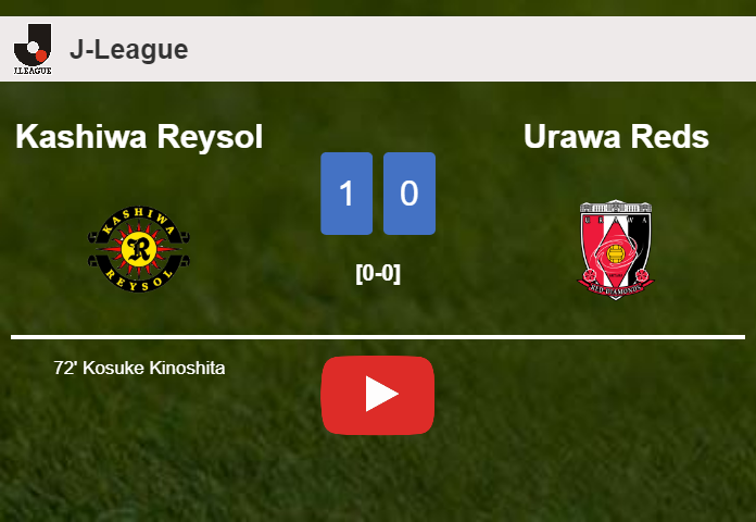 Kashiwa Reysol tops Urawa Reds 1-0 with a goal scored by K. Kinoshita. HIGHLIGHTS