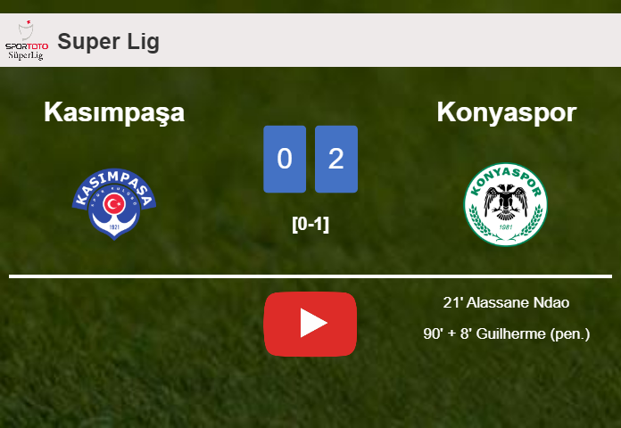 Konyaspor surprises Kasımpaşa with a 2-0 win. HIGHLIGHTS
