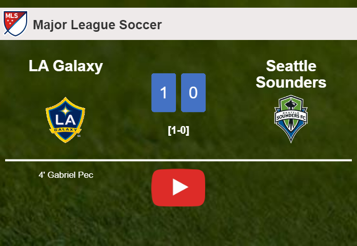 LA Galaxy tops Seattle Sounders 1-0 with a goal scored by G. Pec. HIGHLIGHTS