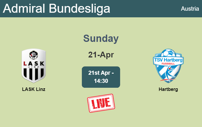 How to watch LASK Linz vs. Hartberg on live stream and at what time