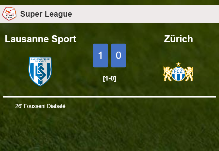 Lausanne Sport conquers Zürich 1-0 with a goal scored by F. Diabaté
