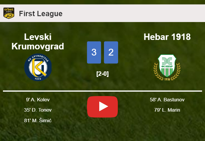 Levski Krumovgrad tops Hebar 1918 3-2. HIGHLIGHTS