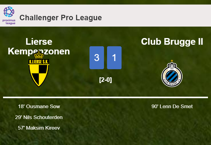 Lierse Kempenzonen tops Club Brugge II 3-1