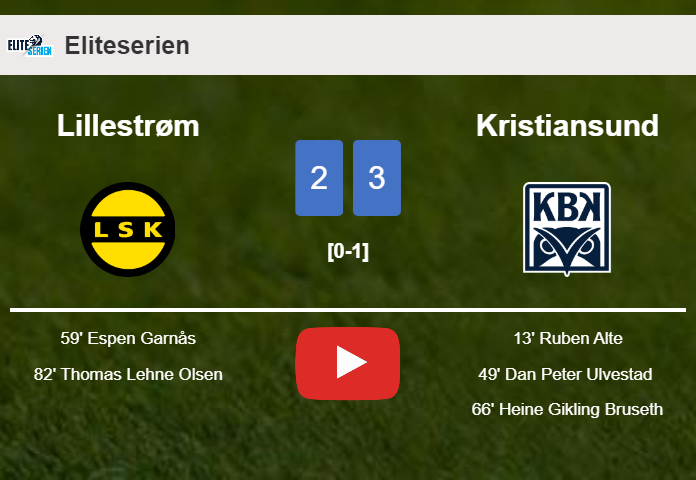 Kristiansund overcomes Lillestrøm 3-2. HIGHLIGHTS