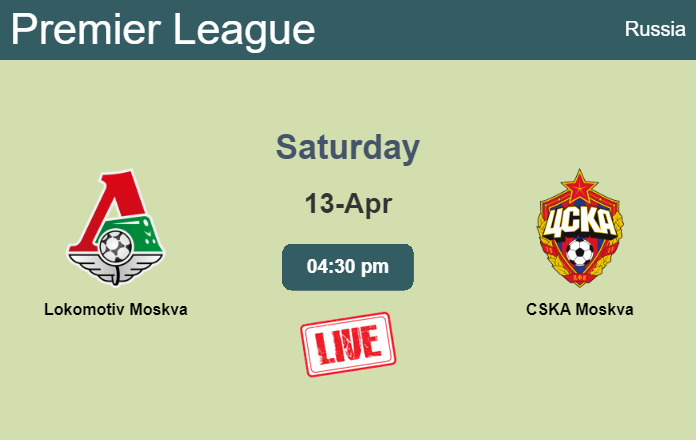 How to watch Lokomotiv Moskva vs. CSKA Moskva on live stream and at what time