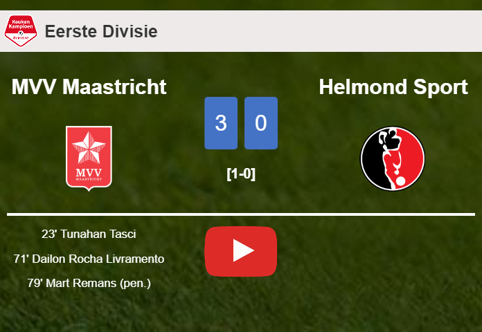 MVV Maastricht conquers Helmond Sport 3-0. HIGHLIGHTS
