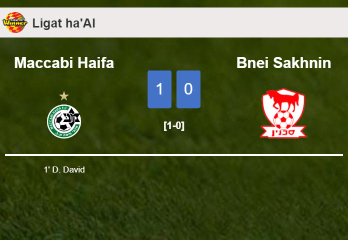 Maccabi Haifa defeats Bnei Sakhnin 1-0 with a goal scored by D. David