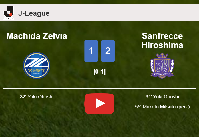 Sanfrecce Hiroshima tops Machida Zelvia 2-1. HIGHLIGHTS
