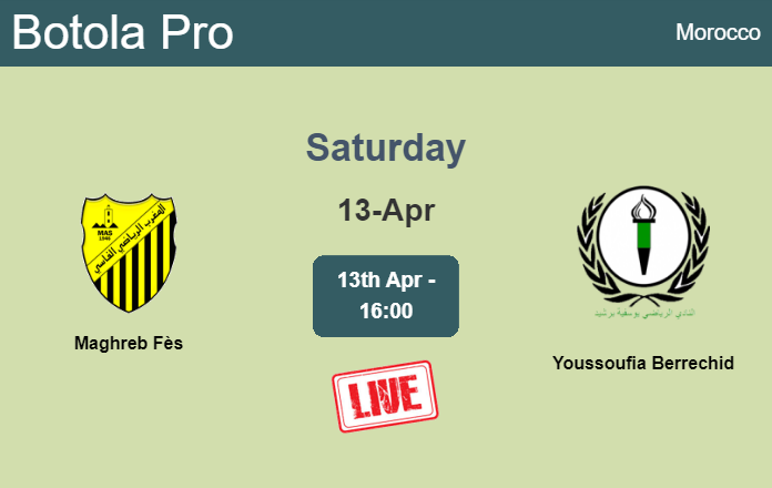 How to watch Maghreb Fès vs. Youssoufia Berrechid on live stream and at what time