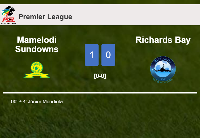 Mamelodi Sundowns prevails over Richards Bay 1-0 with a late goal scored by J. Mendieta
