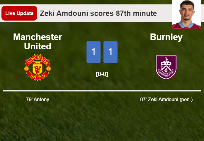 LIVE UPDATES. Burnley draws Manchester United with a penalty from Zeki Amdouni in the 87th minute and the result is 1-1