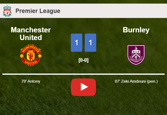 Burnley clutches a draw against Manchester United. HIGHLIGHTS