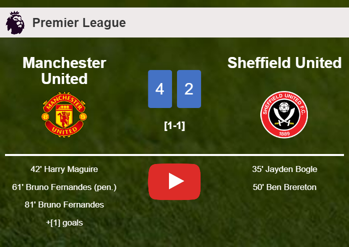 Manchester United beats Sheffield United after recovering from a 1-2 deficit. HIGHLIGHTS