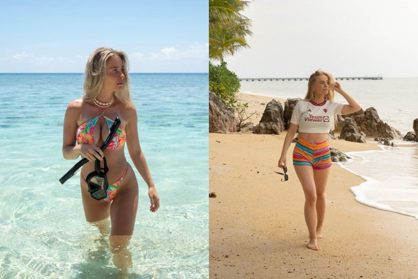 Manchester United's Fittest Fan, Therese Gudmunsen Ever Stuns In Bikini Snorkeling Photoshoot