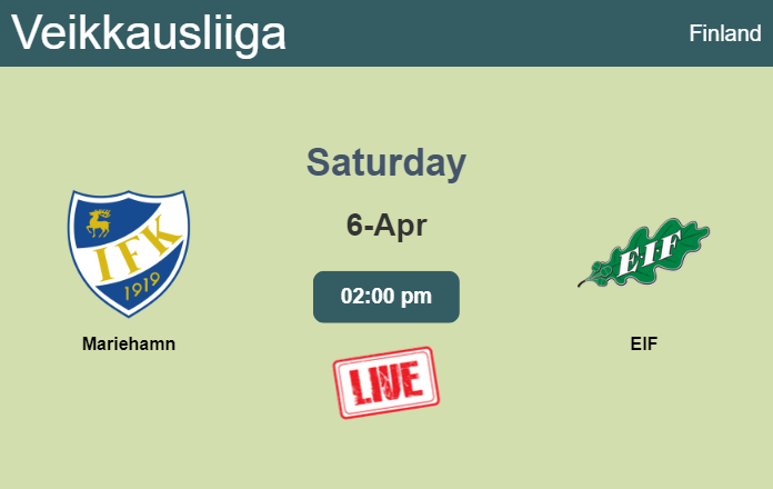 How to watch Mariehamn vs. EIF on live stream and at what time