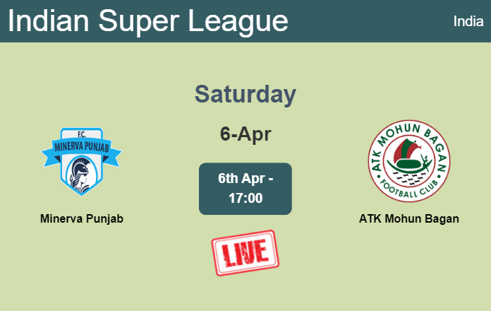 How to watch Minerva Punjab vs. ATK Mohun Bagan on live stream and at what time