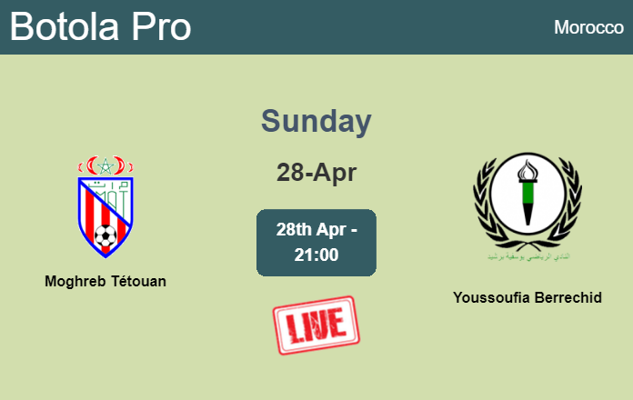 How to watch Moghreb Tétouan vs. Youssoufia Berrechid on live stream and at what time