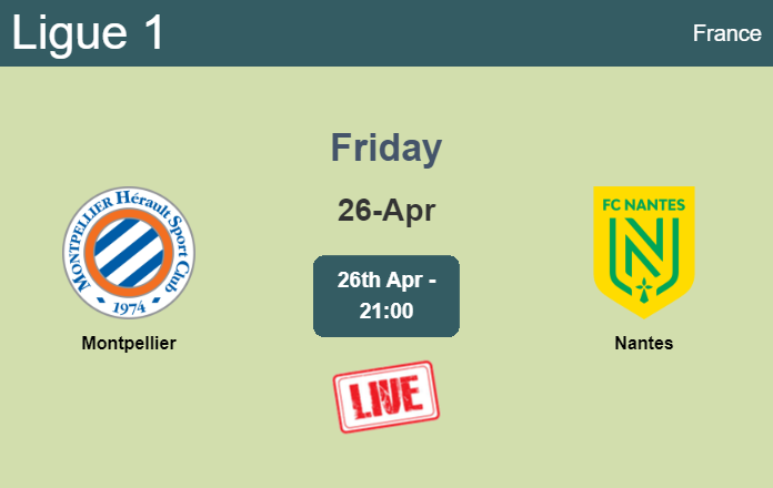 How to watch Montpellier vs. Nantes on live stream and at what time