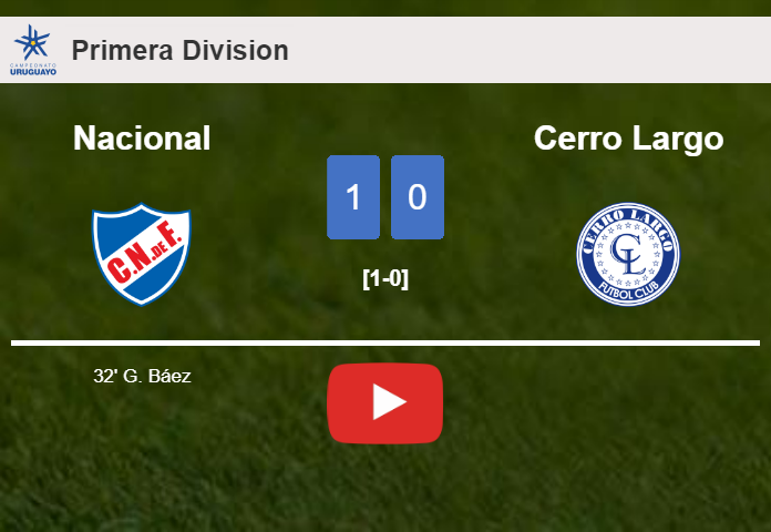 Nacional overcomes Cerro Largo 1-0 with a goal scored by G. Báez. HIGHLIGHTS
