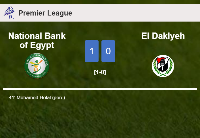 National Bank of Egypt beats El Daklyeh 1-0 with a goal scored by M. Helal
