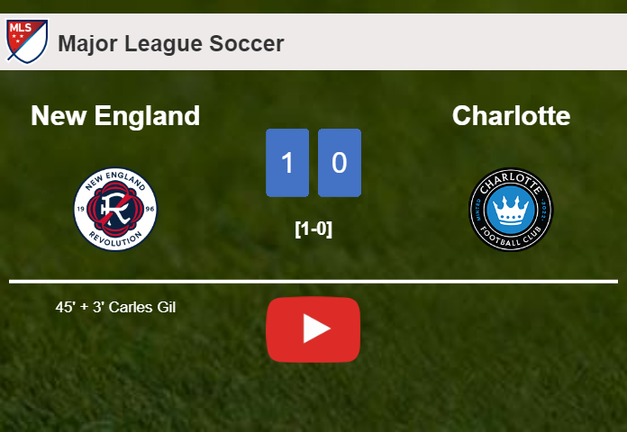 New England defeats Charlotte 1-0 with a goal scored by C. Gil. HIGHLIGHTS