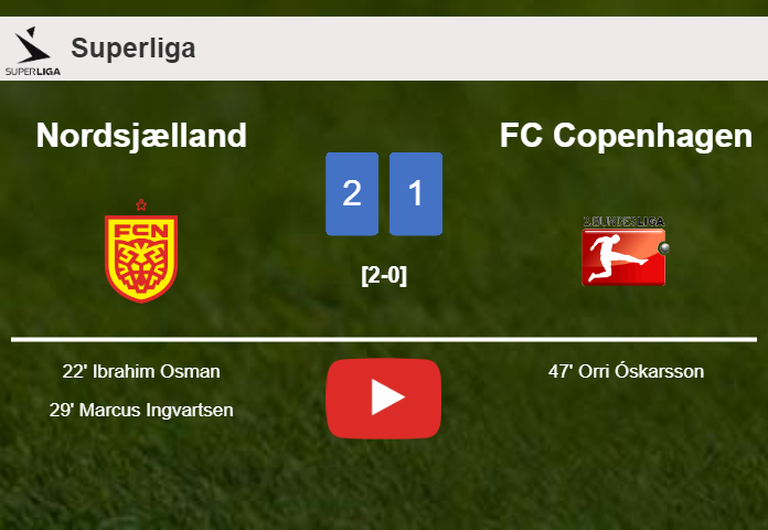 Nordsjælland conquers FC Copenhagen 2-1. HIGHLIGHTS - Soccer Tonic