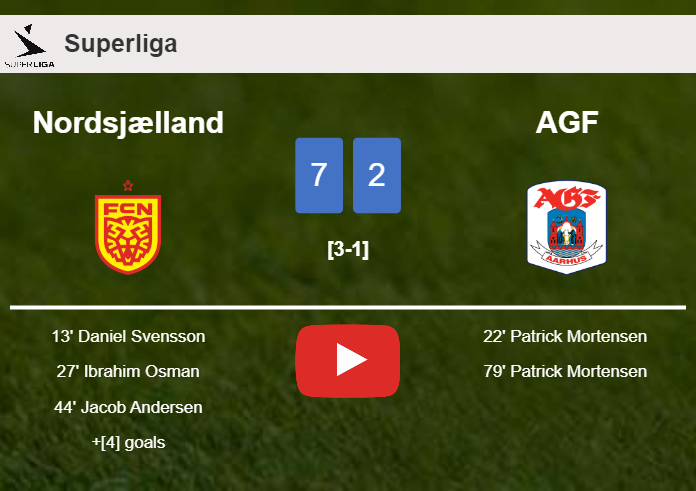 Nordsjælland crushes AGF 7-2 with a great performance. HIGHLIGHTS
