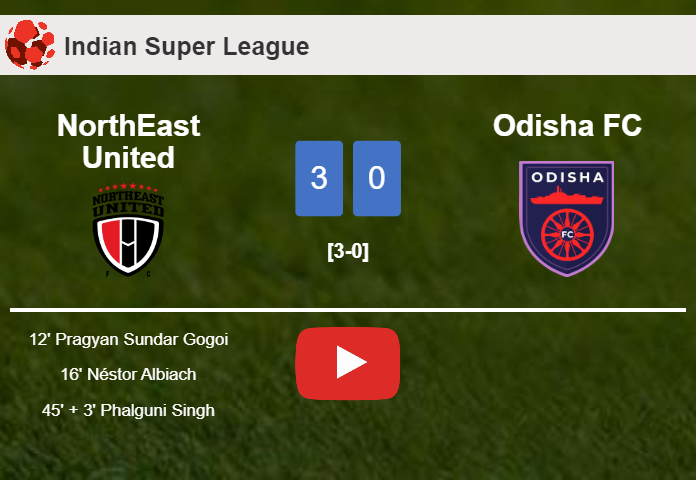NorthEast United defeats Odisha FC 3-0. HIGHLIGHTS
