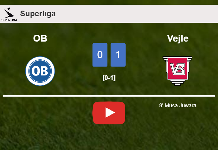 Vejle prevails over OB 1-0 with a goal scored by M. Juwara. HIGHLIGHTS