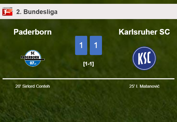 Paderborn and Karlsruher SC draw 1-1 on Saturday