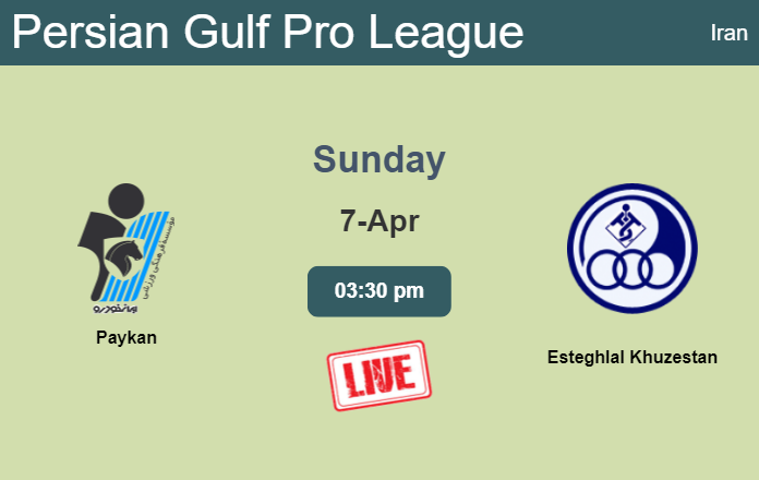 How to watch Paykan vs. Esteghlal Khuzestan on live stream and at what time